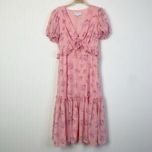 Love Shack Fancy x Target Fleur Midi Dress in Pink Melon Size‎ 8 Cottagecore